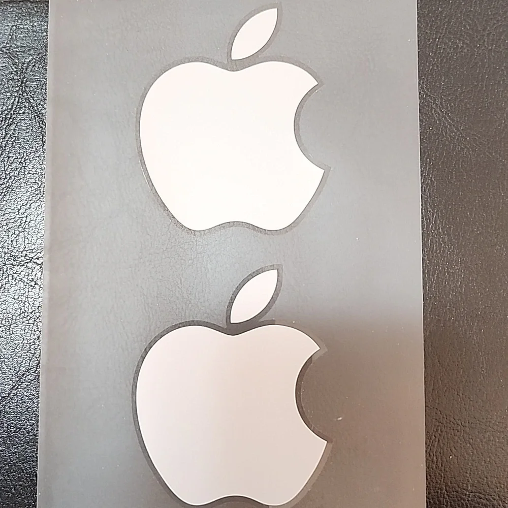 Genuine Apple Mac White Silver Stickers (2) for your iPad to Logo! 2